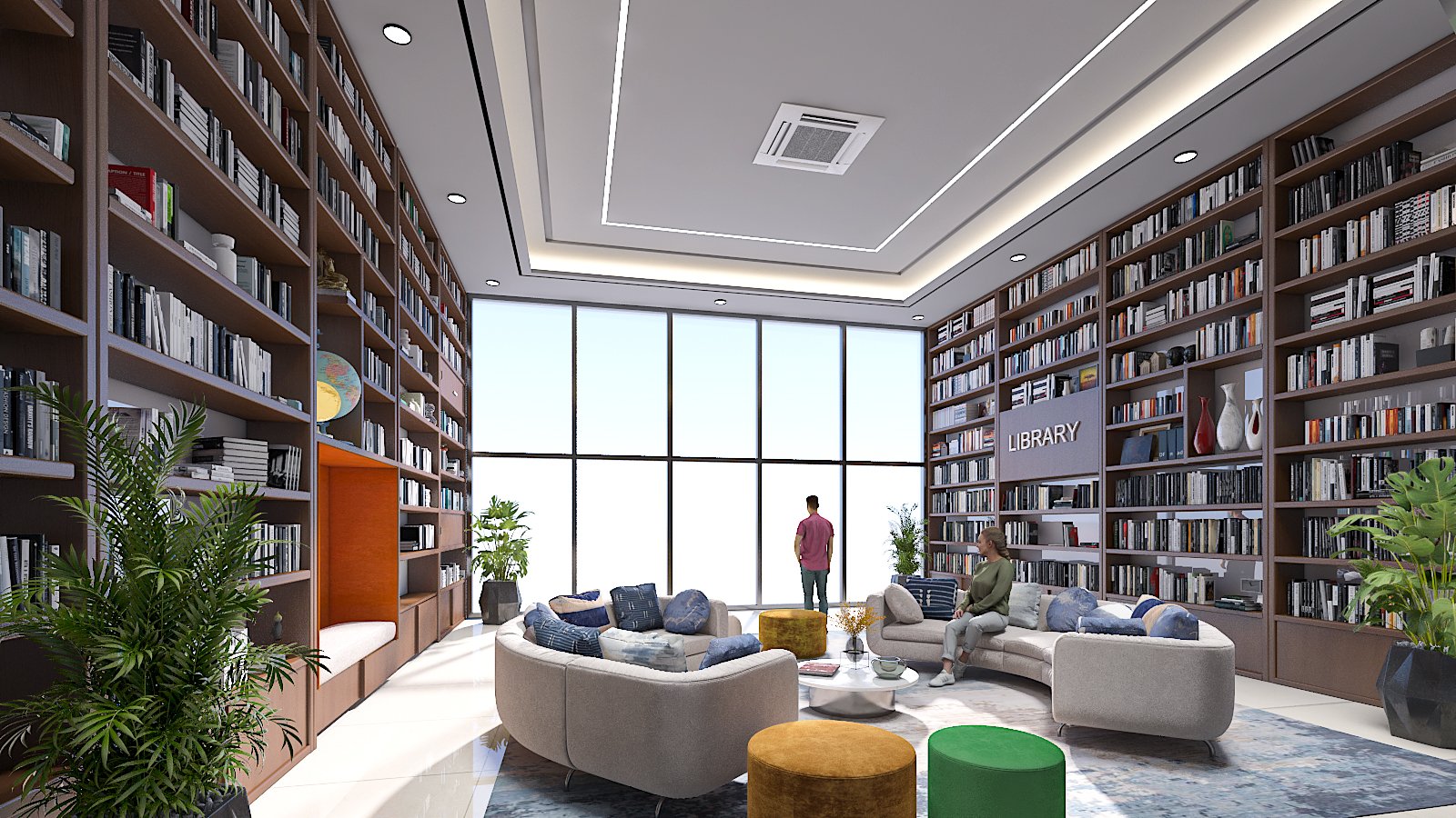 Tranquil Library & Quiet Reading Lounge
